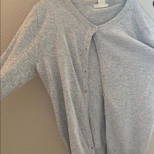 h&m gray button down sweatshirt